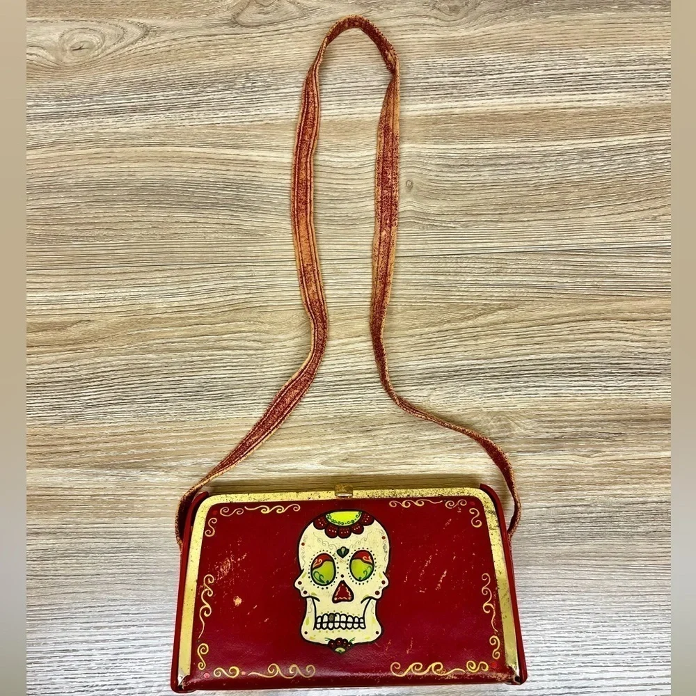 Dia De los Muertos Hand Painted Shoulder Bag